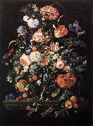 Jan Davidsz. de Heem Flowers in Glass and Fruits Sweden oil painting reproduction